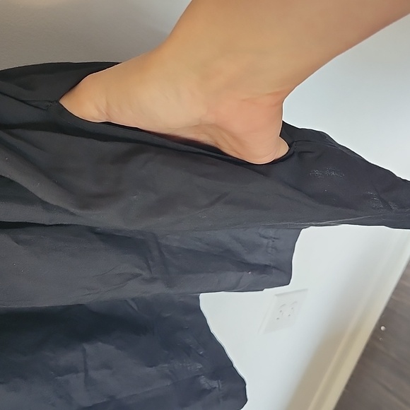 Free People size S cotton black pockets pinafore tie straps - Picture 3 of 8